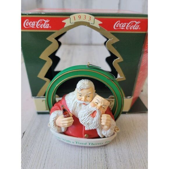 Coca-Cola trim a tree 1933 Away With A Tired Thirsty Face ornament Xmas - Picture 1 of 7